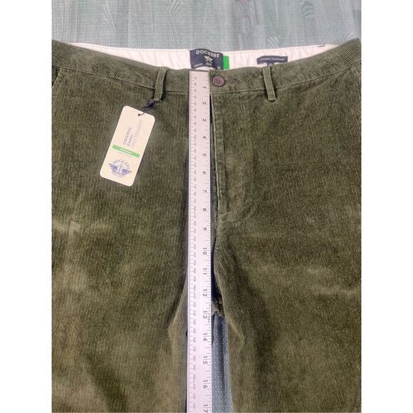 Dockers Original Khaki High Straight Pants Corduroy Green Pants 34R Women’s - Picture 5 of 10